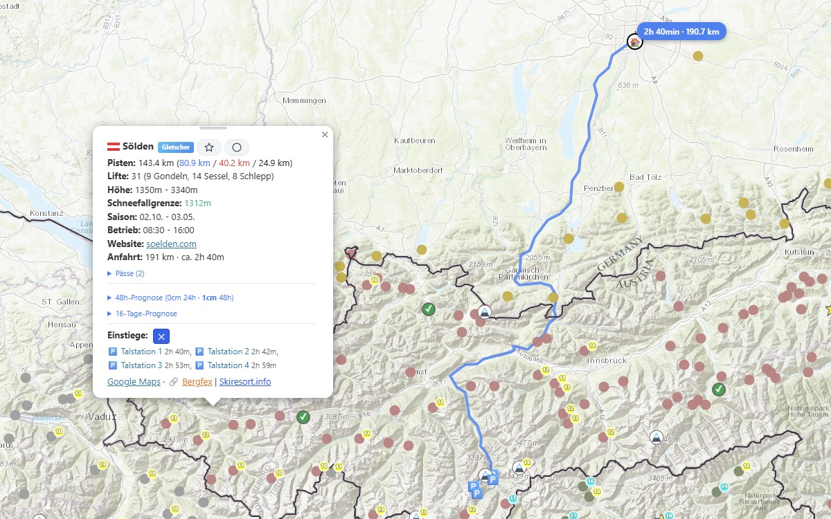 Powly Skigebiete Karte